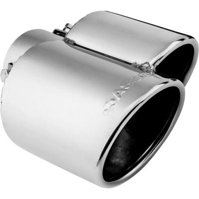 ASSO koncovka výfuku nehrdzavejúca oceľ zdvojená (P) okrúhla, vonkajší priemer 90 × 76 mm, dĺžka 180 mm