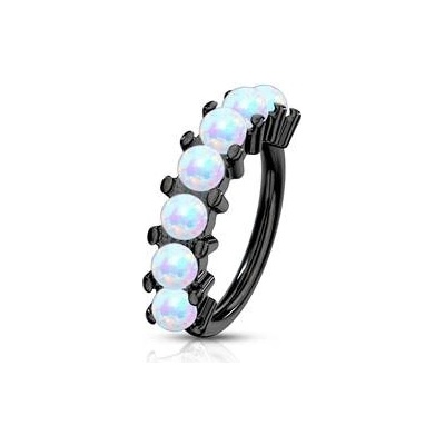 Šperky4U zlacený piercing kruh s opály K01049-K