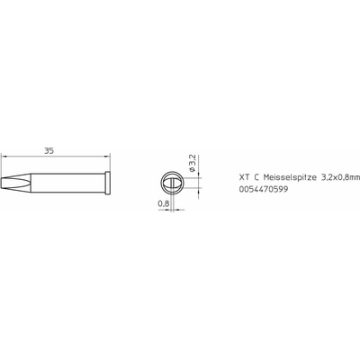 Weller XT-C spájkovací hrot dlátová forma Veľkosť hrotov 3.2 mm Obsah 1 ks