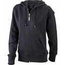 James & Nicholson Dámska mikina na zips s kapucňou JN053 černá