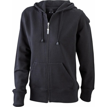 James & Nicholson Dámska mikina na zips s kapucňou JN053 černá