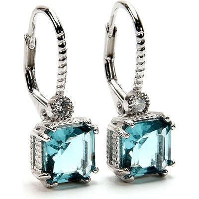 Rafity stříbrné náušnice s akvamarínem E0024KL-01