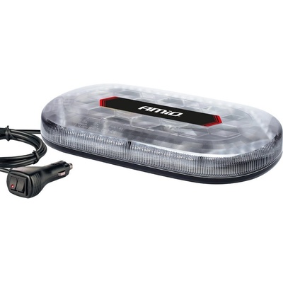 Amio LED magnetický plochý maják 12/24V 328 mm, 48 LED, oranžový, R65 R10 | Zboží Auto