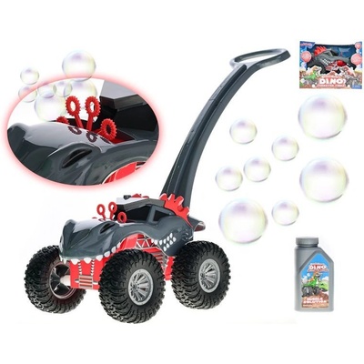 Bublifuk Auto dinosaurus monster truck s bublifukovačem na baterie s náplní černé