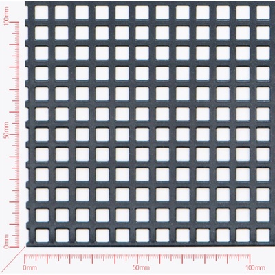 Děrovaný plech; děrování čtvercové řadové; otvor 6,0mm; rozteč 9,0mm