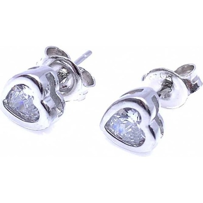 Jan Kos jewellery stříbrné náušnice s bílým kamenem 12119805