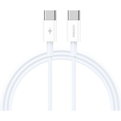 Recci RS06CC Nabíjecí a datový USB-C s konektorem USB-C, 1m, bílý
