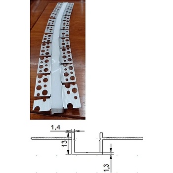 Гъвкъв алуминиев профил за лед лента за вграждане модел go-1513 - 1