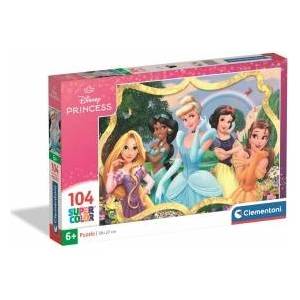 Clementoni -CLE puzzle 104 SuperKolor Disney Princess 25058