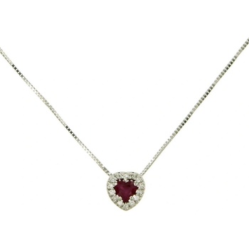 Cara Diamanti Колие от бяло злато с диаманти и рубин Cara Diamanti CLN1560R (CLN1560R)