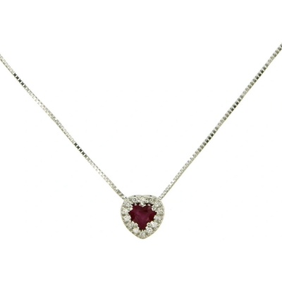 Cara Diamanti Колие от бяло злато с диаманти и рубин Cara Diamanti CLN1560R (CLN1560R)