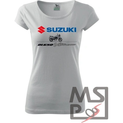 Dámske tričko s moto motívom 258 Suzuki V Strom