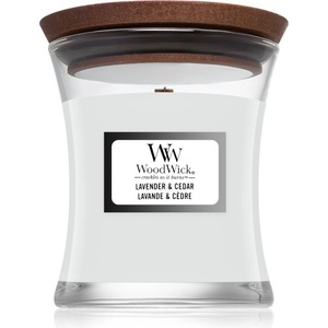 WoodWick Lavender & Cedar ароматна свещ с дървен фитил 85 гр