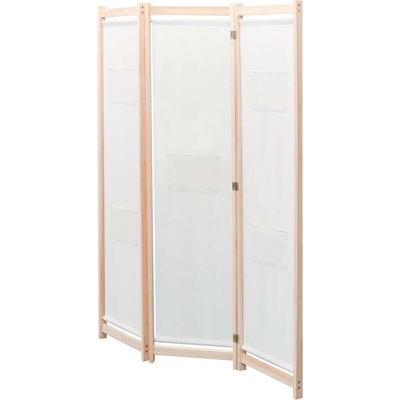 vidaXL 3dílný dělič místností krémový 120 x 170 x 4 cm látka