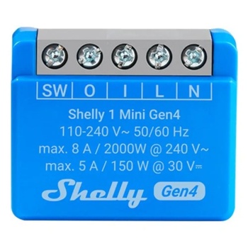 Shelly 1 Mini Gen4 Умен превключвател Син 2 бр (3800238070793)