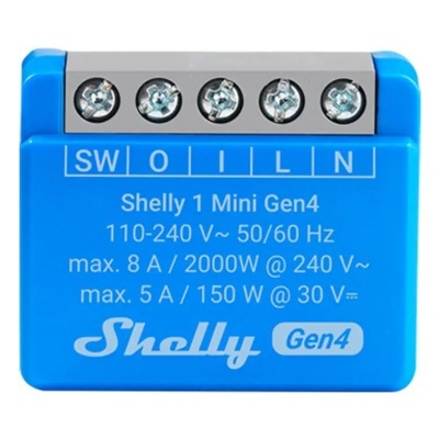Shelly 1 Mini Gen4 Умен превключвател Син 2 бр (3800238070793)