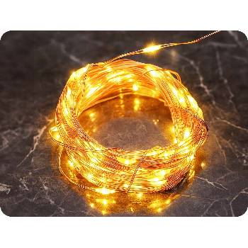 ACA Lighting LED dekoračná reťaz 5m 50LED 3xAA teplá biela bez funkcií meď X0150121