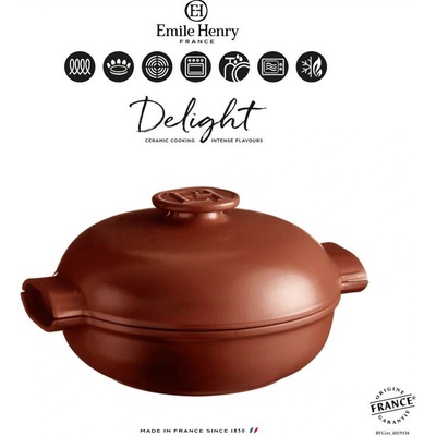 Emile Henry 2, 5 л керемидено червена керамична индукционна тенджера emile henry