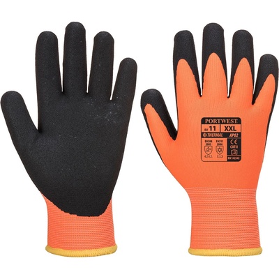 Portwest thermo pro ultra ap02 / Изолирани, водоустойчиви ръкавици, пясъчно нитрилни - черно/оранжево s (ap02o8rs)