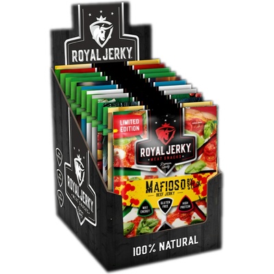 Royal Jerky Degustační set všech příchutí sušeného masa 11 x jerky 242 g