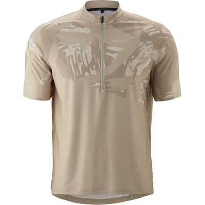 Gonso Мъжка фланелка с къс ръкав за колоездене Gonso Adventure Jersey 3/4 Zip Cycling jersey - Jonesboro Cream - размер XXL (056-4106-0115)