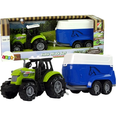 Mamido Traktor s Prívesom pre Kone s Zvukom Zelená Farma