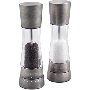Cole & mason COLE&MASON Комплект мелнички за сол и пипер DERWENT TITANIUM - 19 см. - с механизъм за прецизност - цвят графит (Cole-&-Mason-H-332028)