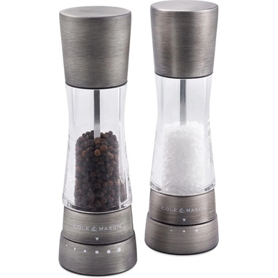 Cole & mason COLE&MASON Комплект мелнички за сол и пипер DERWENT TITANIUM - 19 см. - с механизъм за прецизност - цвят графит (Cole-&-Mason-H-332028)
