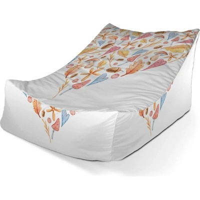 Sablio Sedací vak Lounge Podzimní srdce 80 x 95 x 50 cm