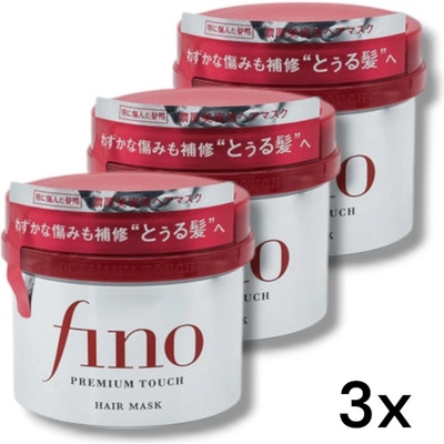 SHISEIDO FINO 3x Prémiová maska na vlasy Premium Touch Hair Mask (3 x 230 g)