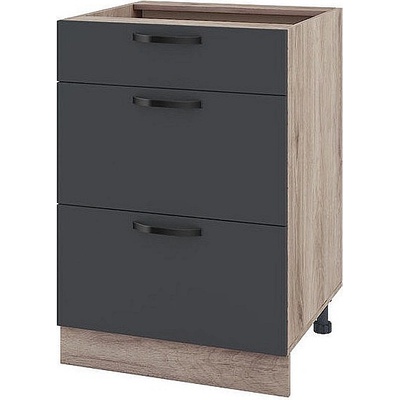 ИРИМ Долен кухненски шкаф Сити АРФ-Карбон мат-11-57 60 см