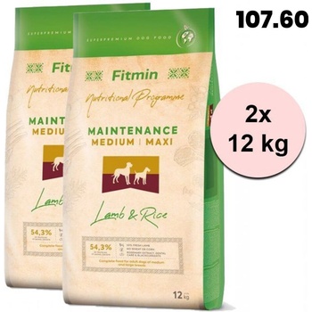 Fitmin Medium Maxi Lamb & Rice 2 x 12 kg