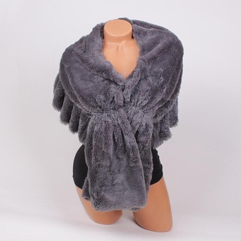 Image 1 of Пухкава шал яка в сив цвят
