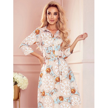 Numoco Рокля - бели и златисти кръгове Numoco SANDY numoco | Byal | ЖЕНИ | XL