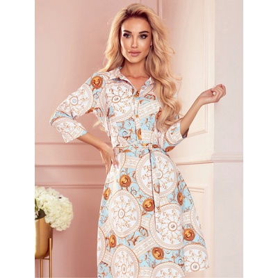 Numoco Рокля - бели и златисти кръгове Numoco SANDY numoco | Byal | ЖЕНИ | XL