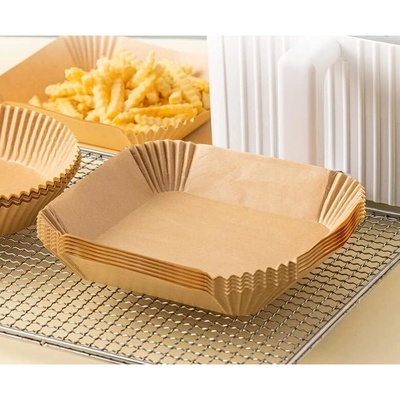 Незалепващи квадратни хартиени тави за Еър Фрайър Air Fryer 20см квадрат