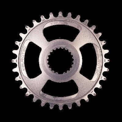 Плоча за курбел Burgtec Shimano Direct Mount thick thin 28T сребрист Rhodium