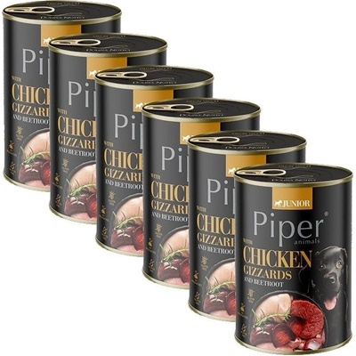 Piper Junior kuracie žalúdky a červená repa 6 x 400 g