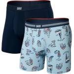 Saxx Мъжко синтетично термобельо Saxx Vibe Xtra Boxer Brief Fly 2-Pack Synthetic base layer - High Brow Low Life / Navy - размер XXL (014-2280-0415)