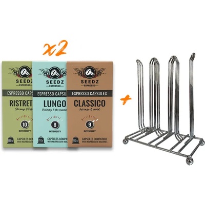 CoffeeSeedz Капсули Espresso Seedz 60 бр. и 1 база Sidirela
