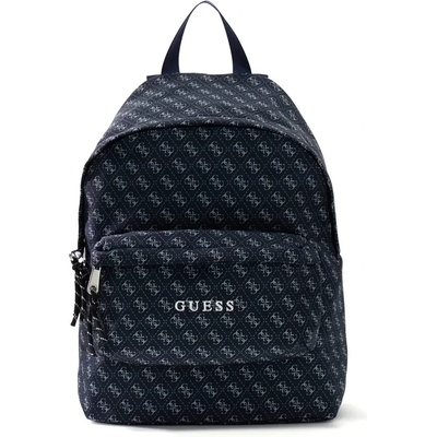 Guess Тъмно синя спортна раница от плат за момче с бели лога Guess
