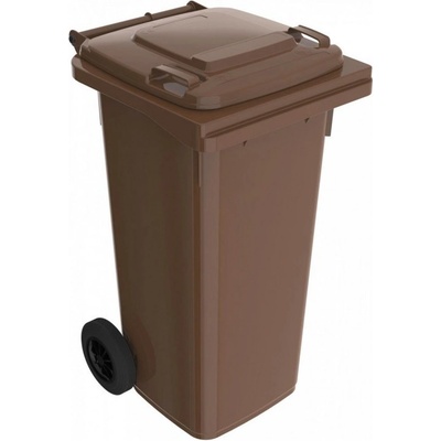 HTI Plastová popelnice 120 l, hnědá