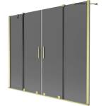 Mexen Velar Duo параван за вана, 2-крилен плъзгащ се 180 x 150 cm, графит, златен четкан - 896-180-000-42-55 (896-180-000-42-55)