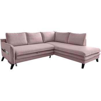 Miuform Ъглов разтегателен диван в прахово розово L, десен ъгъл Charming Charlie - Miuform (Charming Charlie 2QL-HAEECR LIN10)