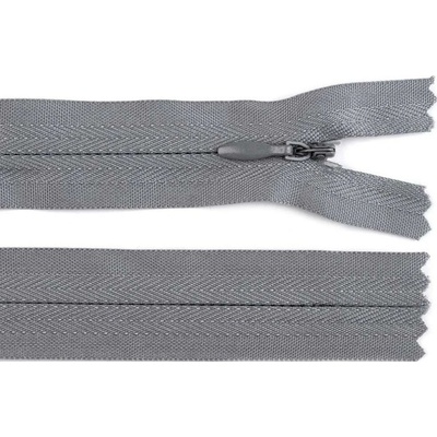 Pro Háčkování Spirálový zip skrytý No 3 délka 20 cm šedý neutrální