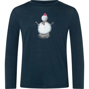 super. natural Детска блуза с дълъг ръкав super. natural Kid's Snowman L/S Merino longsleeve - Blueberry / Various - размер 140 (EU) (704-6177-0115)
