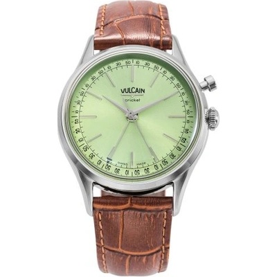 Vulcain Cricket President Pistachio Green Brown Alligator