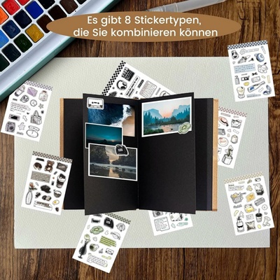 DIY skládací fotoalbum a scrapbook černé 21 x 15 cm 18 stran