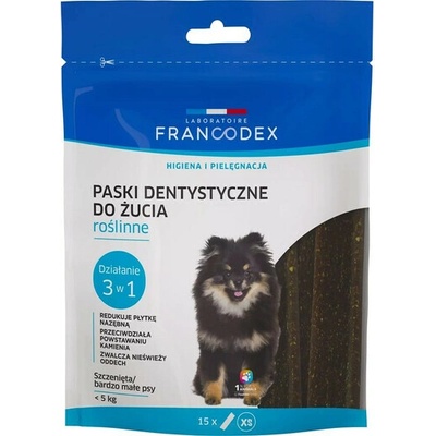 FRANCODEX XS žuvacie pásiky na zápach z tlamy 15ks 114 g