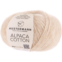 Austermann ALPACA COTTON - 51% alpaka, 49% bavlna - Ručně pletací příze Barva: 001 - Creme